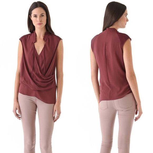 Helmut Lang Surplice Wrap Front Blouse Size P - Picture 1 of 12